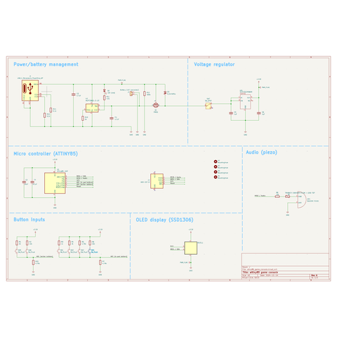 electronics schematic of handheld game console.