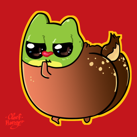 Froggelio in a pin up pose dressed as a reinder with a sugestive stare and a big butt.