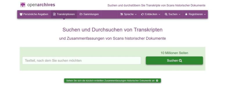 openarchieven transkriptionen