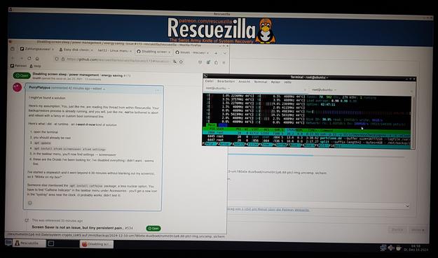 👉 htop on the right, showing 2.5gig LAN in action (via SSH)
👉 Github on the left, showing me in action, trying to be helpful