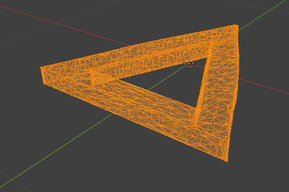 regular triangle that a GAN generated from the flat shaded 2d penrose triangle