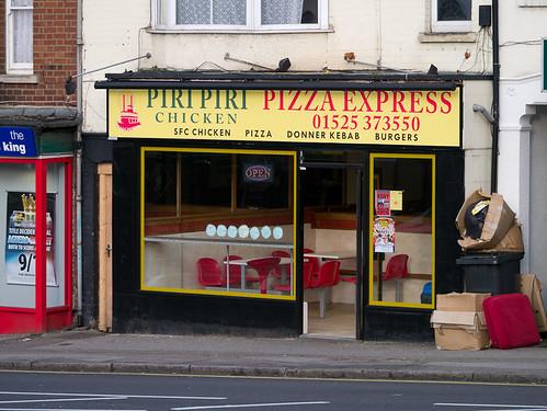A photo titled "Pizza Express has arrived in Leighton Buzzard", taken near Bridge 114, Bridge Street by shirokazan on Flickr.
