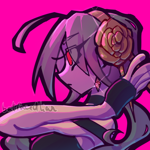 the new drawing of yor from spy x family. it's a side profile of her looking up.
