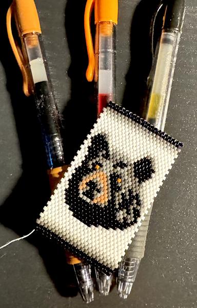 Black Bear Beaded Pen wrap! Free Pilot G2 pen in color of your choice and a FREE velvet gift bag too! All of my beaded pens also come with a hand signed and numbered, laminated lifetime repair or replace warranty!