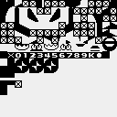 Unused Kirby's Pinball Land table graphics, in 1-bit monochrome with regular bumpers and two 'gators