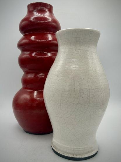 A red and white raku vase.  51st state... No thank you.