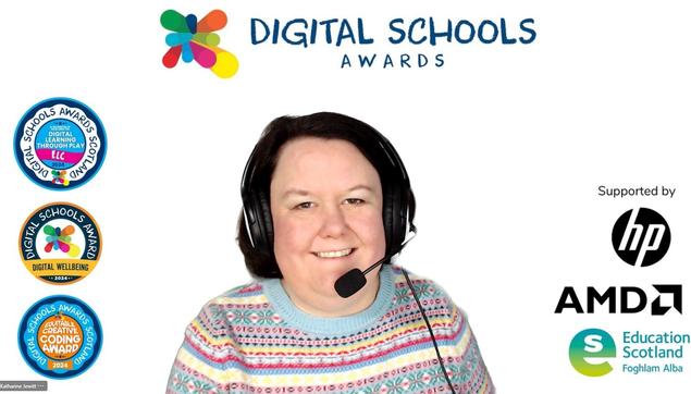 Dr Katharine Jewitt presenting a webinar at Digital Schools Awards