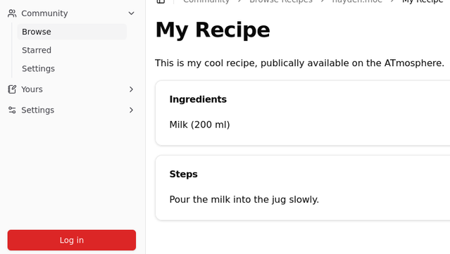 Anyone on Bluesky want a recipe manager? @hayden.moe is cooking one up called cookware 😁 which saves to your pds. So exciting to see another atproto app in the works