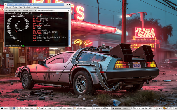 screenfetch con fondo de escritorio