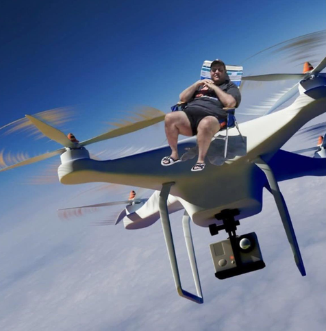 famous photo of Chris Christie sitting on a New Jersey beach during a statewide beach closure over a budget and pass during his administration photoshopped onto the top of a drone after many recent drone sightings in Jersey that state local and federal authority seems to know nothing about.