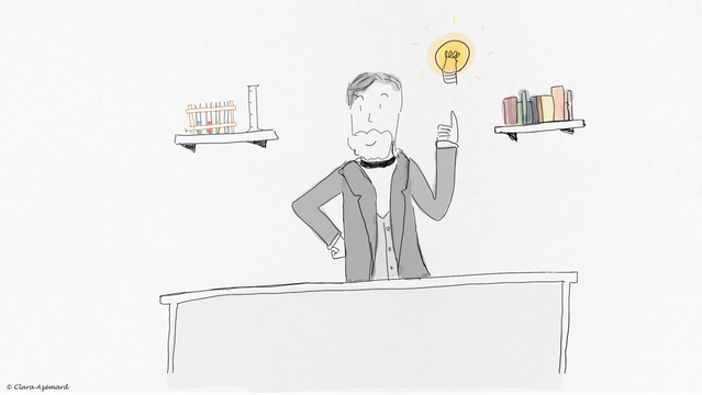 Dessin de Pasteur ayant une idée ! ( crédit : Clara Azémard)