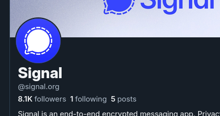 We now have a verified Signal account on Bluesky!