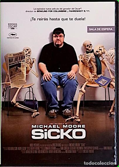 Portada del documental 'SiCKO' con el subtítulo 'Te reirás hasta que te duela'