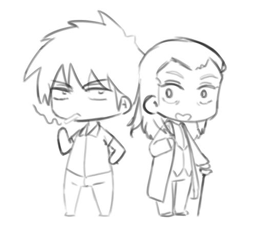 Washizu and Akagi chibies