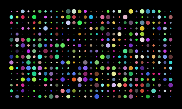 An image generated by Python with a black background and colorful dots.