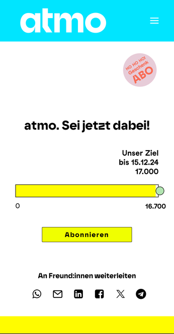 Screenshot des Spendentickers, der bei 16700/17000 steht