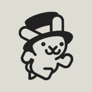 adam’s profile picture of a black and white bunny with a top hat running