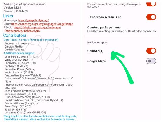 Screenshots of Gadgetbridge