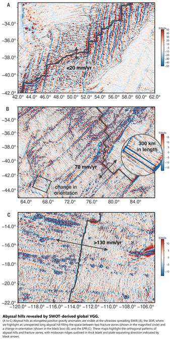 maps - abyssal hills revealed by SWOT-derived global VGG