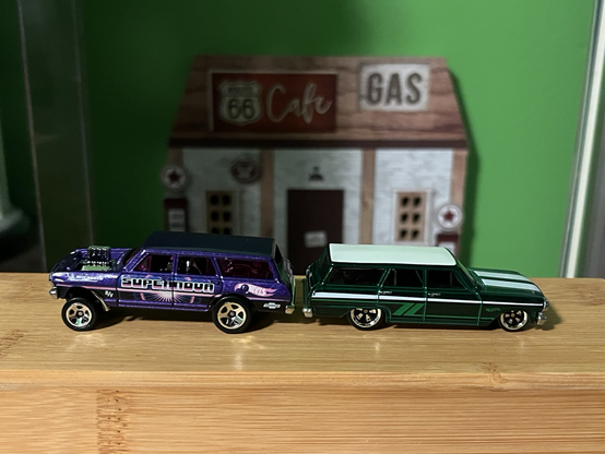 Two 1964 Chevy Nova toys, both made by HotWheels
