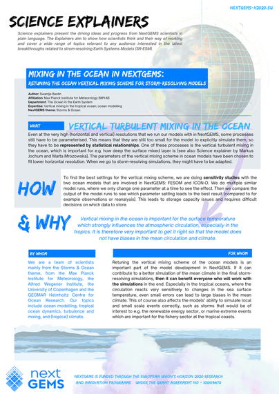 Poster created by Swantje Bastin for nextGEMS.