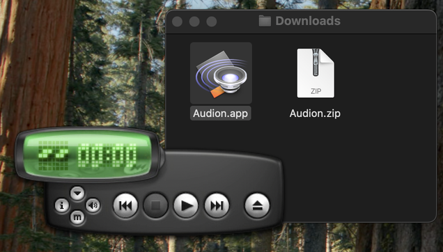 Apple Music controller app executed right of the downloads folder on macOS
