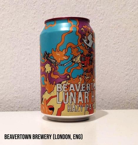 A very colorful (blue, orange, violet, yellow, orange, red) 330 ml can with a slightly psychedelic design.
