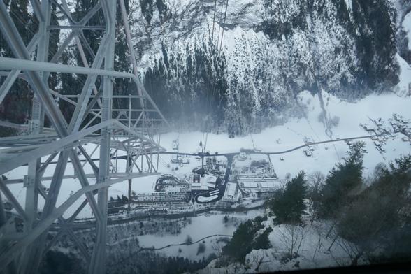 View down to the ground station. Steep!!