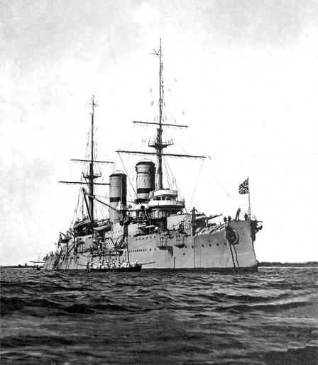 Launched on 29 October 1903, Slava was a Borodino-class battleship of the Imperial Russian Navy. Not completed until October 1905, she was too late to be included in the ships sent to relieve the siege of Port Arthur, hence missing the Battle of Tsushima. She therefore avoided the fate of her four sisters, three of which were sunk and the other captured by Japan.

During World War One, Slava served in the Baltic. On the 8th of August 1915, the Germans started clearing the mines in the Irbe Strait. Slava sortied and fired on the minesweepers, forcing them to retire. A later attempt by the Germans was accompanied by two dreadnought battleships (SMS Nassau and Posen) resulted in damage to Slava forcing her to retire.

She spent the rest of 1915 supporting Russian troops. In the summer of 1916, she resumed her support of the army, and on 12 September 1916 became the subject of the first attack by torpedo bombers against a moving battleship. All of the torpedoes missed.

During the Battle of Moon Sound, Slava was severely damaged by the German battleship König. She was ordered to be scuttled to block a channel, but instead ran around where one of her 12-inch magazines exploded. Russian destroyers fired torpedoes at her to ensure her destruction. Only one of the six fired worked. The wreck was scrapped by the Estonians in 1935.