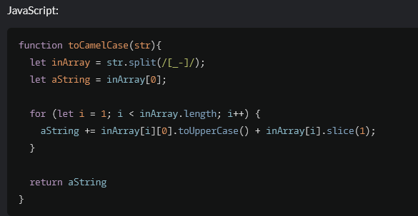 Código en lenguaje javascript