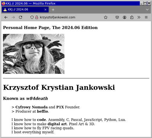 Screenshot of the website under krzysztofjankowski.com