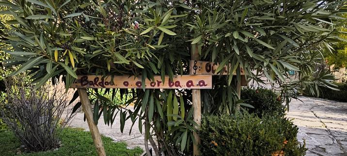 Un cartel entre unas ramas pone Baldo o o ooorba como en la jota de Benito Lertxundi