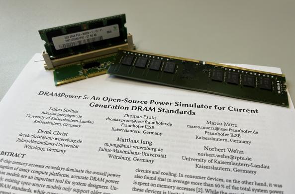 Shows the paper and some DRAM DIMMs