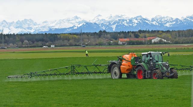 Spraying crops in Germany