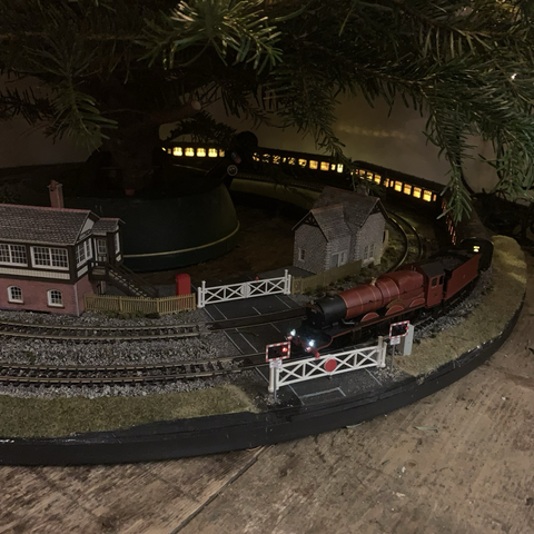 Christmas tree with model railway