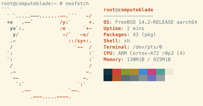 neofetch screenshot from compute blade