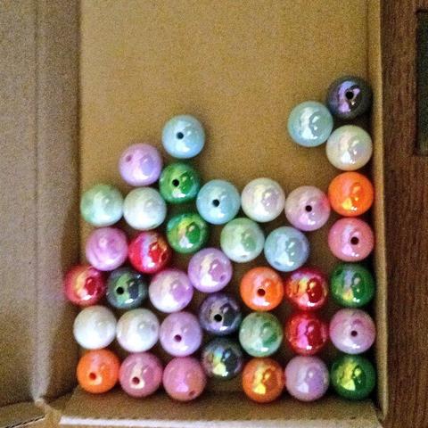 Acrylic beads in bubblegum colours