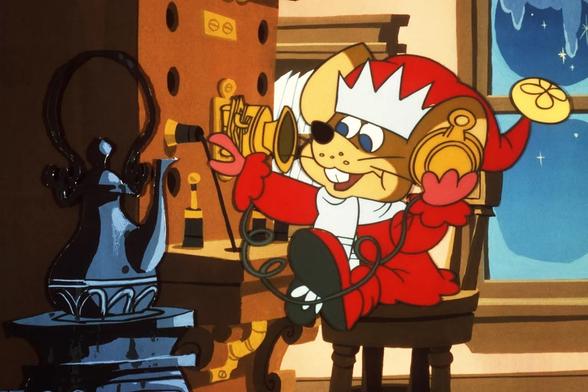Mouse telephone operator at the North Pole