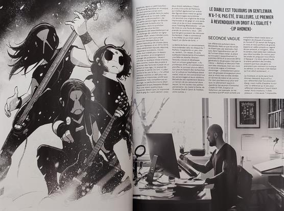 Photo de pages du mook Rituel consacrées à JP Ahonen, auteur de Belzebubs.