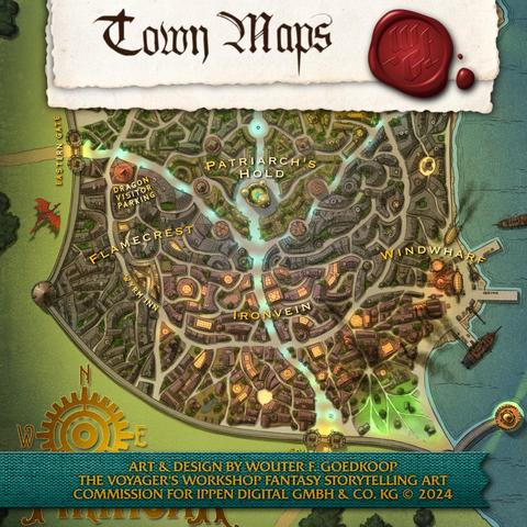 I create detailed town maps in top down or isometric view, depending on its requirements.
Absolutely no AI is ever used at any stage of creation. I support the right of humans (including myself) to control their artistic works.
