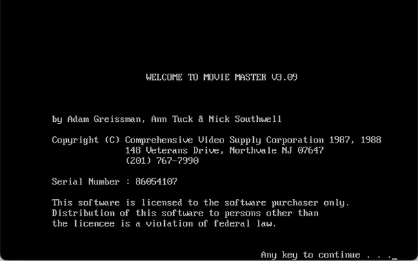 Screenshot of Movie Master v3.09