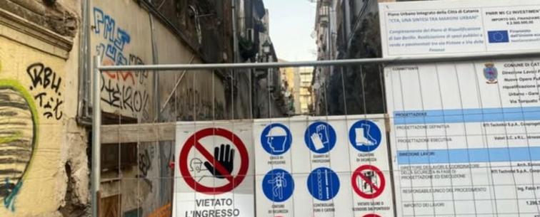 cantiere lavori progetto PUI a San Berillo