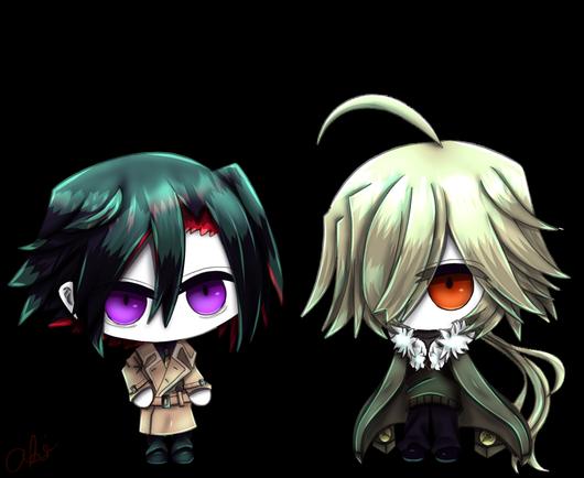 Chibi Fumus and Taffy. No outline.