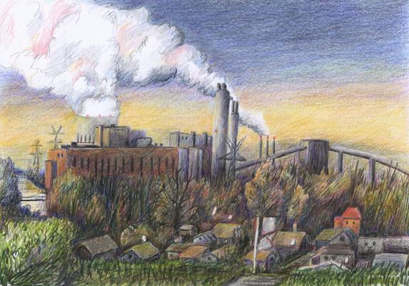 Power Station near river Spree