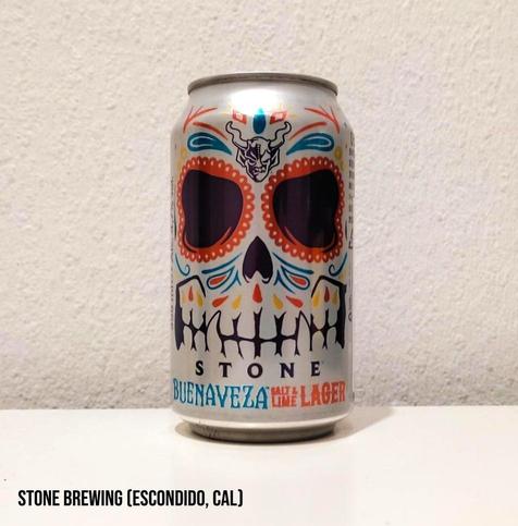 A silver can with a large image reminiscent of the little skulls used as decoration on the Mexican Dia de los muertos.