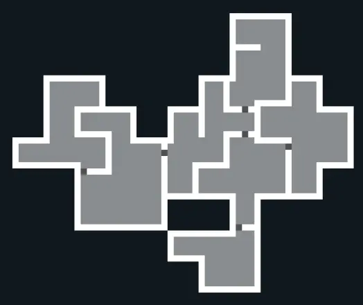 Static screenshot of a debug tool rendering the result of a level generator.