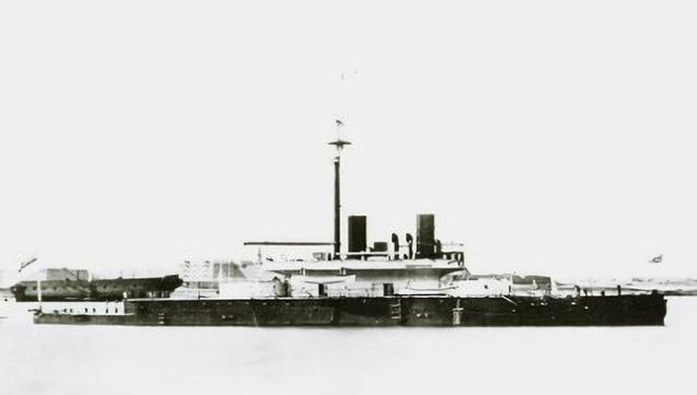 HMS Devastation was the lead ship of her class of mastless ironclad turret ships built for the Royal Navy. Along with her sister HMS Thunderer (1872), she was the first class of ocean-going capital ships that did not carry sails, and the first in which the entire main armament was mounted on top of the hull rather than inside it.

Devastation served around the United Kingdom and Mediterranean. In 1891, she underwent a refit, where her 12-inch muzzle loading guns were replaced with 10-inch breech loaders. she was also refitted with new triple-expansion steam engines.

She later served as the guard ship for Gibraltar from 1901 to 1902. She then returned to the UK where 21 June 1902 she was recommissioned as a tender to the torpedo school ship HMS Vernon. She was broken up in 1908.