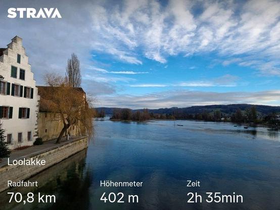 Stein am Rhein mit Daten auf dem Bild von Strava.
