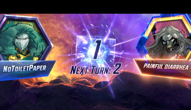 Title of both players, on the left is NoToiletPaper, on the right is Painful Diarrhea