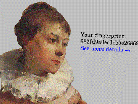 Ema looks at a links2 fingerprint.